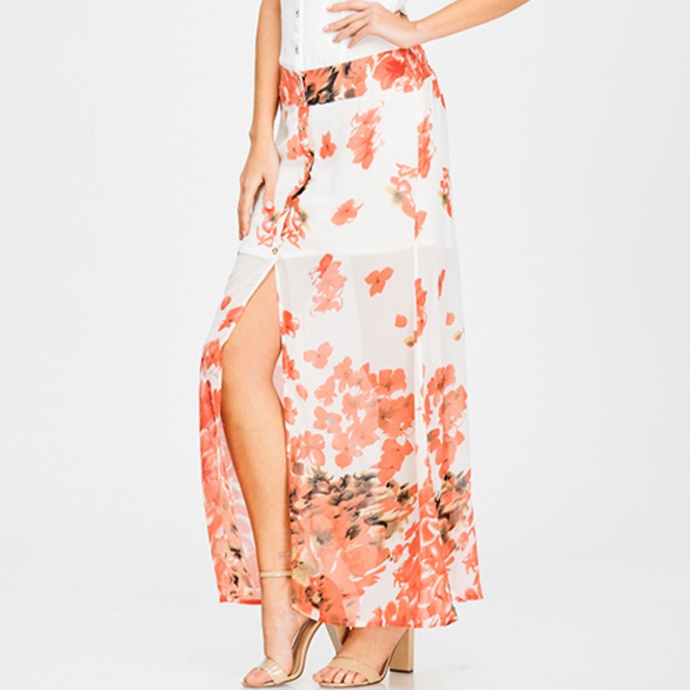 NEW floral print slit front backless axi dress - Picture 5 of 7